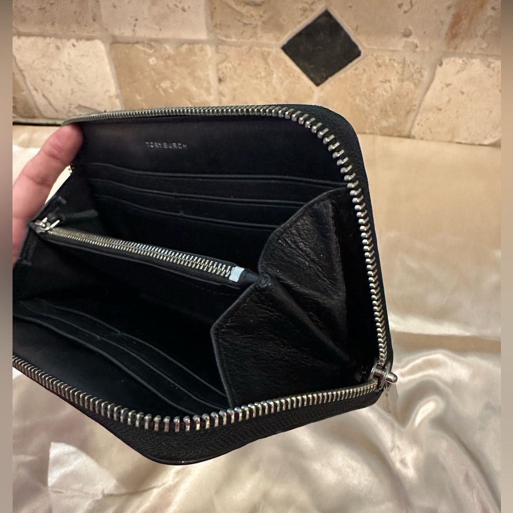 Tory Burch Wallet Python Embossed Leather,Silver … - image 7